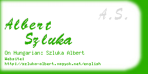 albert szluka business card